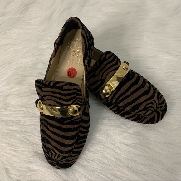 Vince Camuto Leather Slip-On Loafers - Padaire - Mocha Tiger - Size 6.5 - Picture 1 of 11